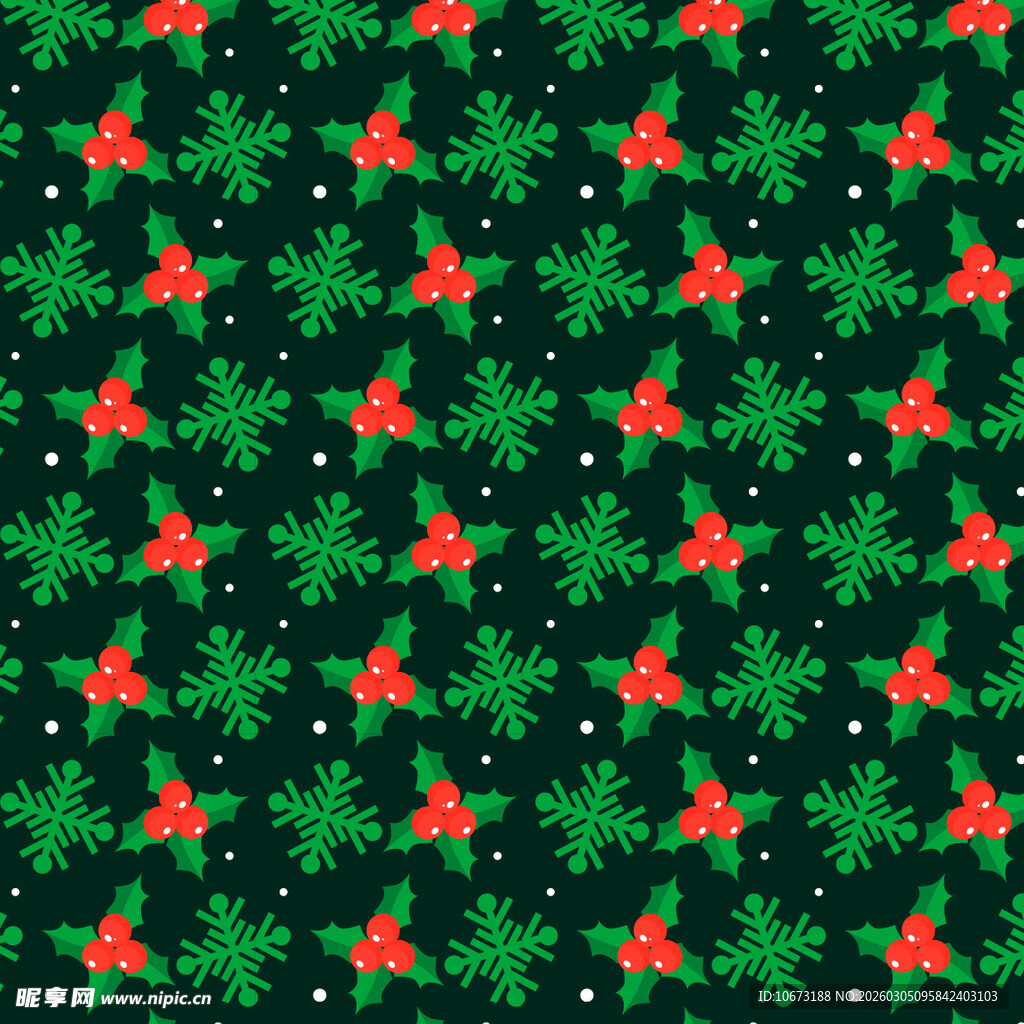 圣诞风红绿花卉图案背景