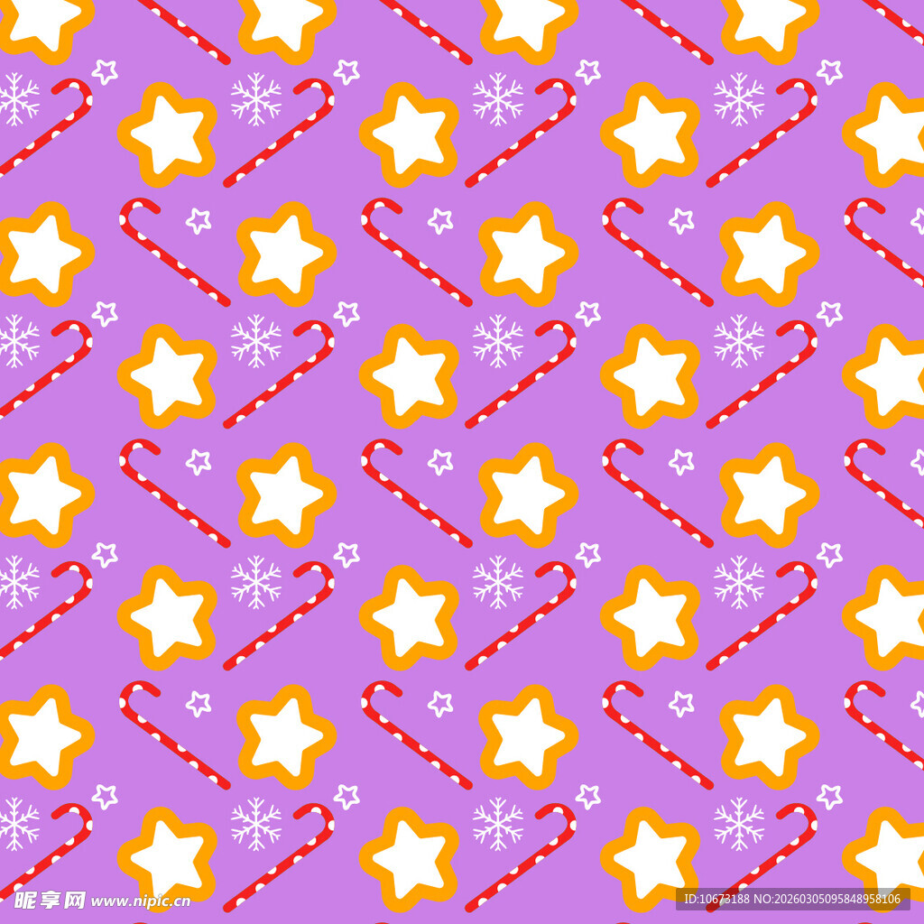 紫色背景星星糖果图案