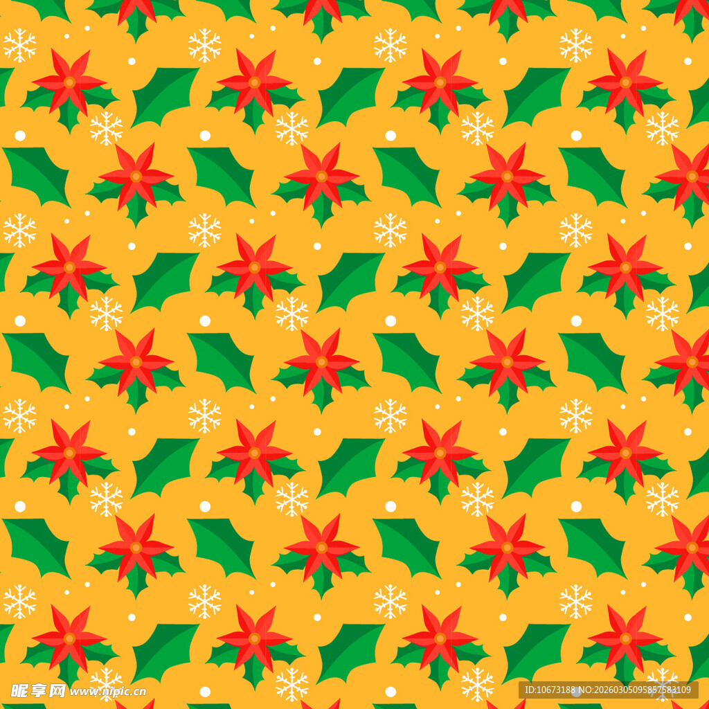 圣诞风格花卉图案背景