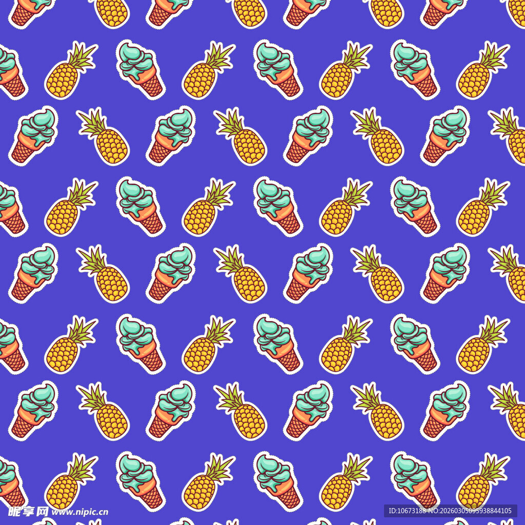 蓝色背景的饮料图案设计