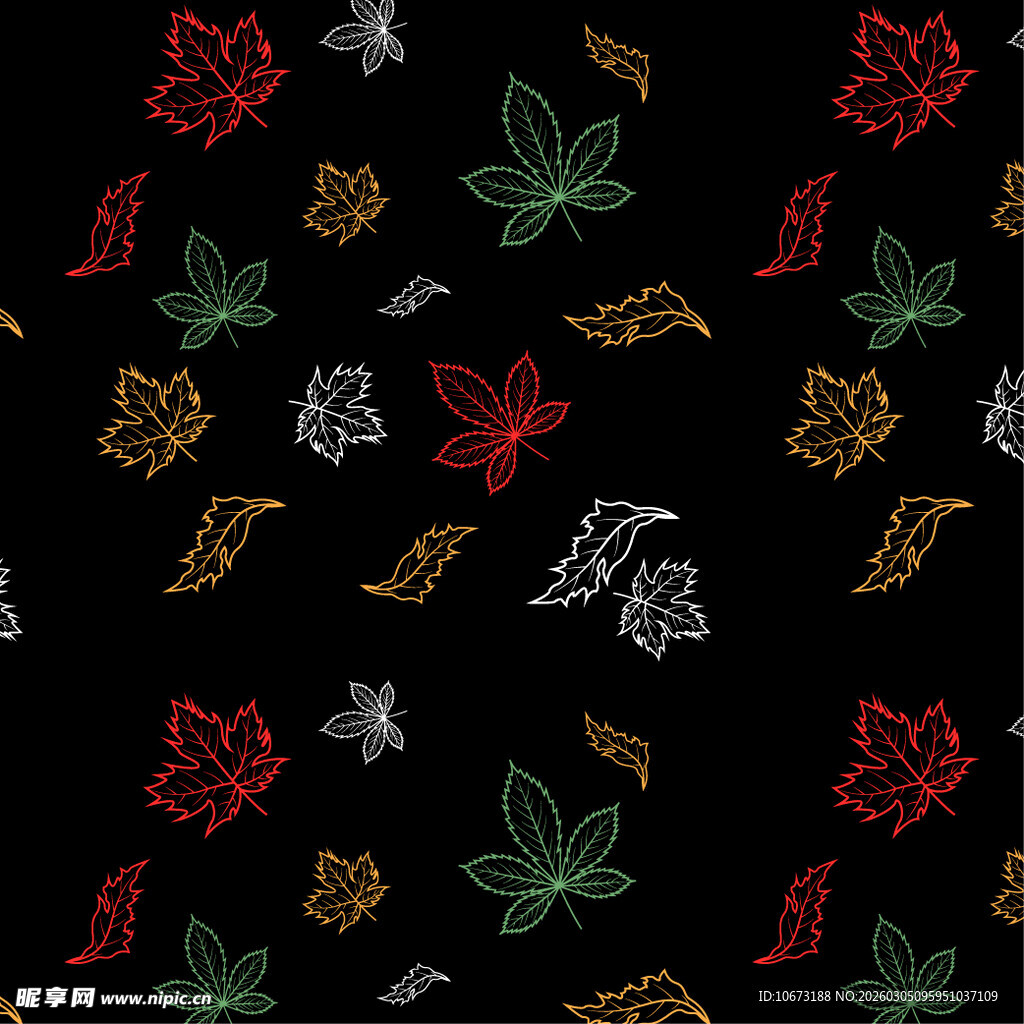 多彩秋叶图案背景设计