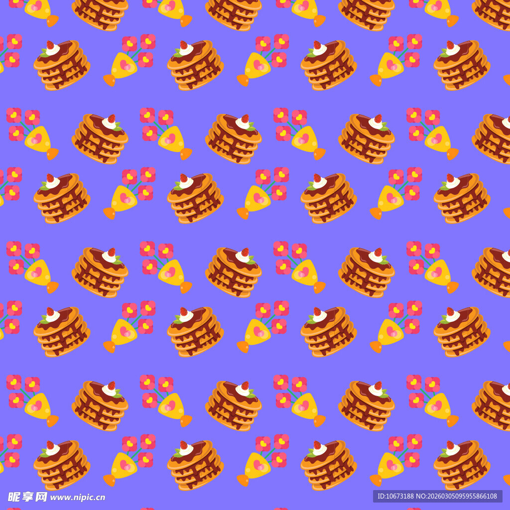 紫色背景的蛋糕图案