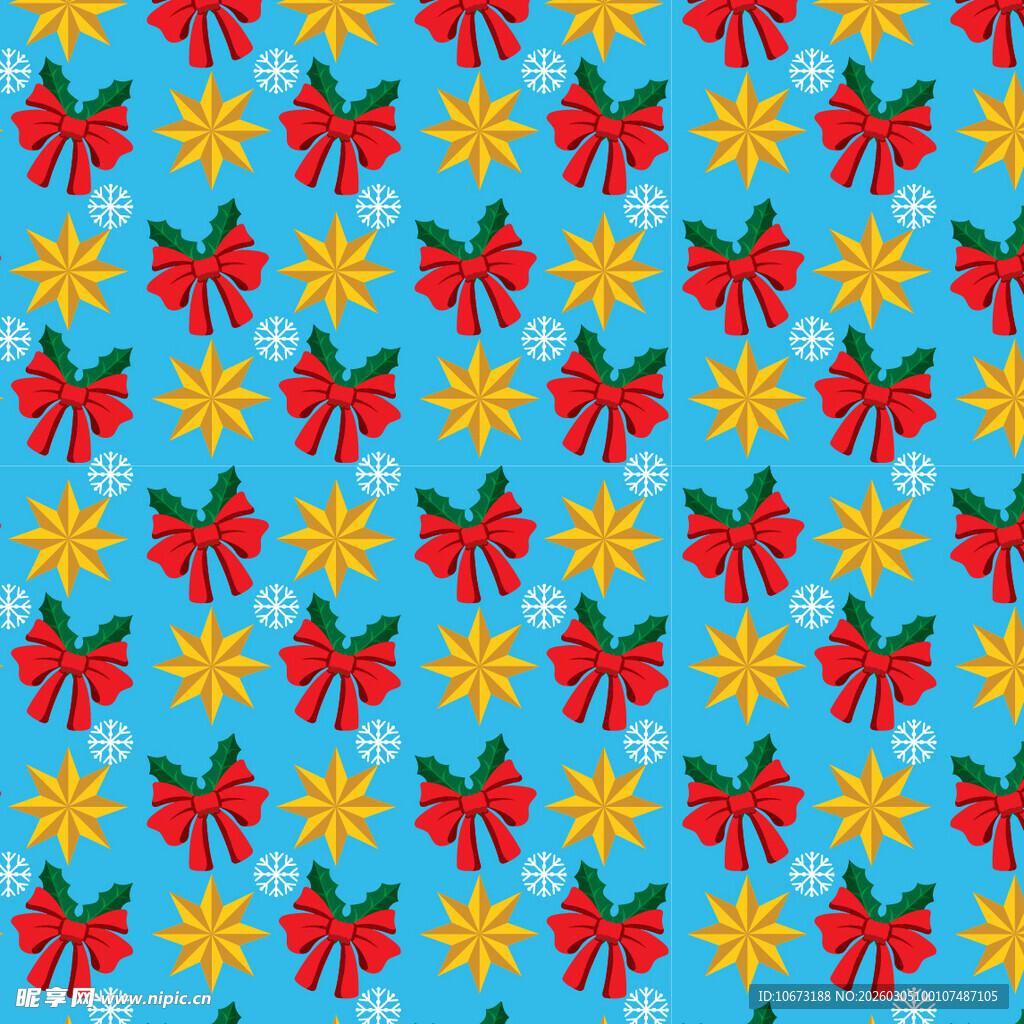 圣诞风蝴蝶结花朵图案背景