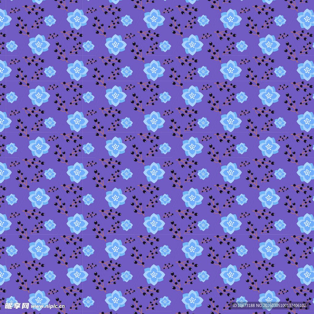 紫色蓝花图案背景纹理