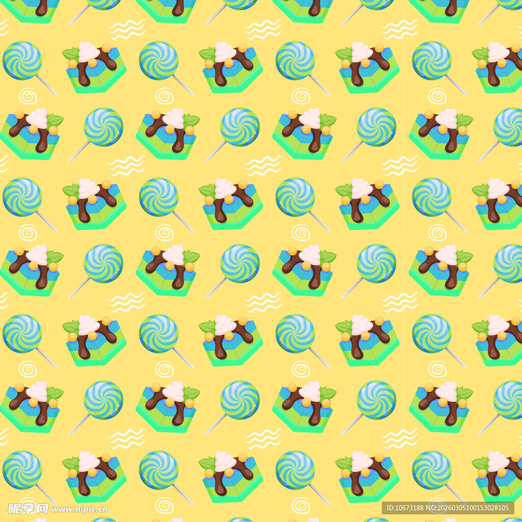 多彩圆形图案无缝背景图