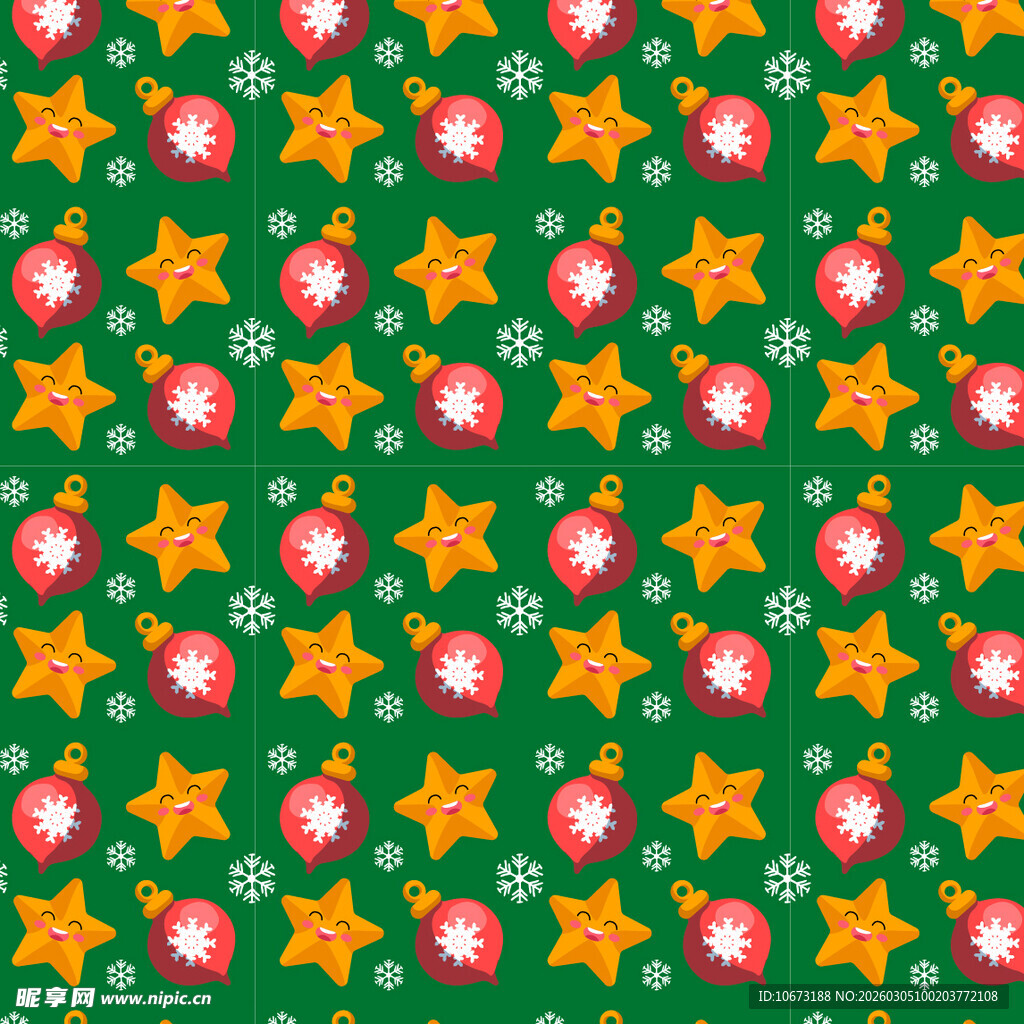 圣诞主题星星雪花图案