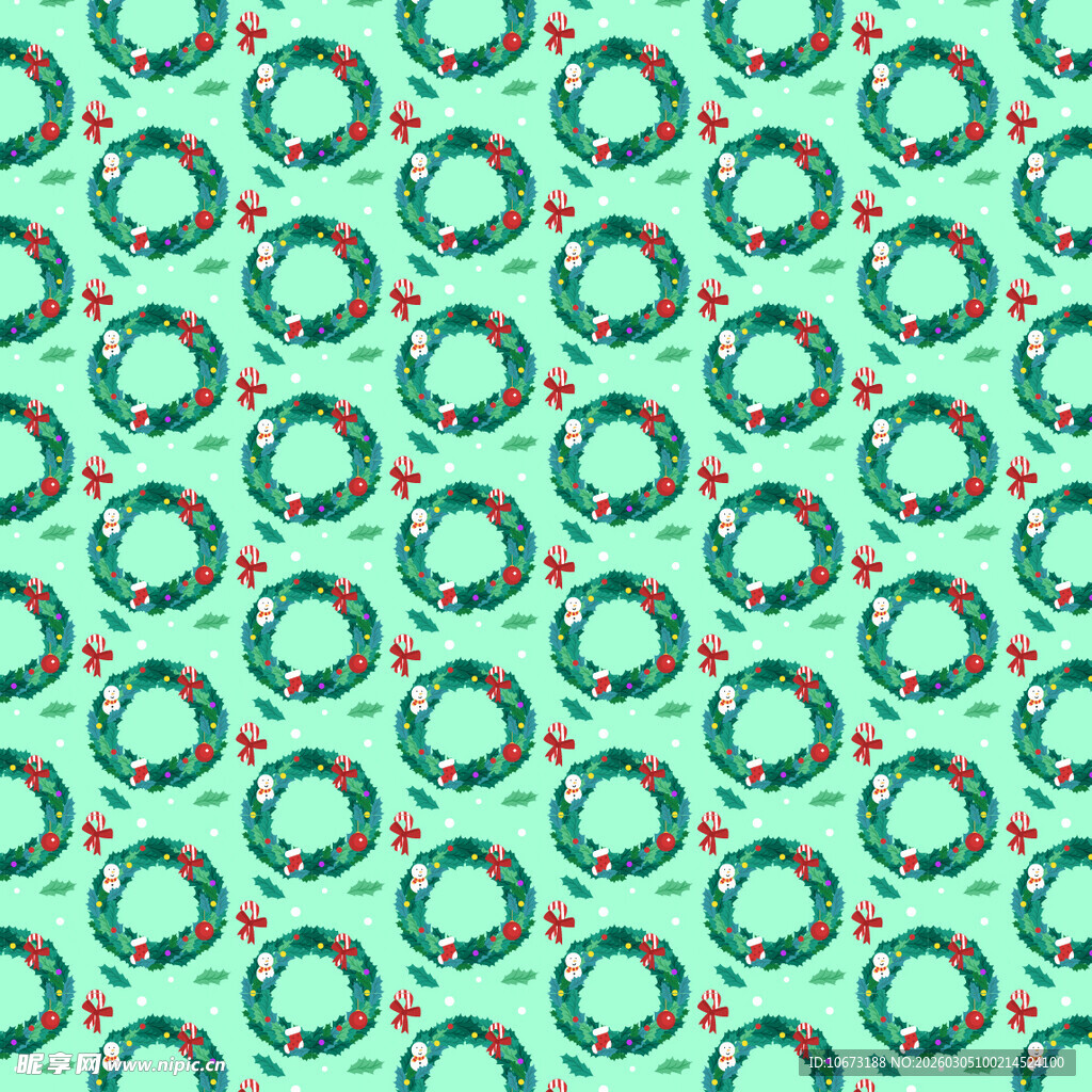 圣诞花环图案背景