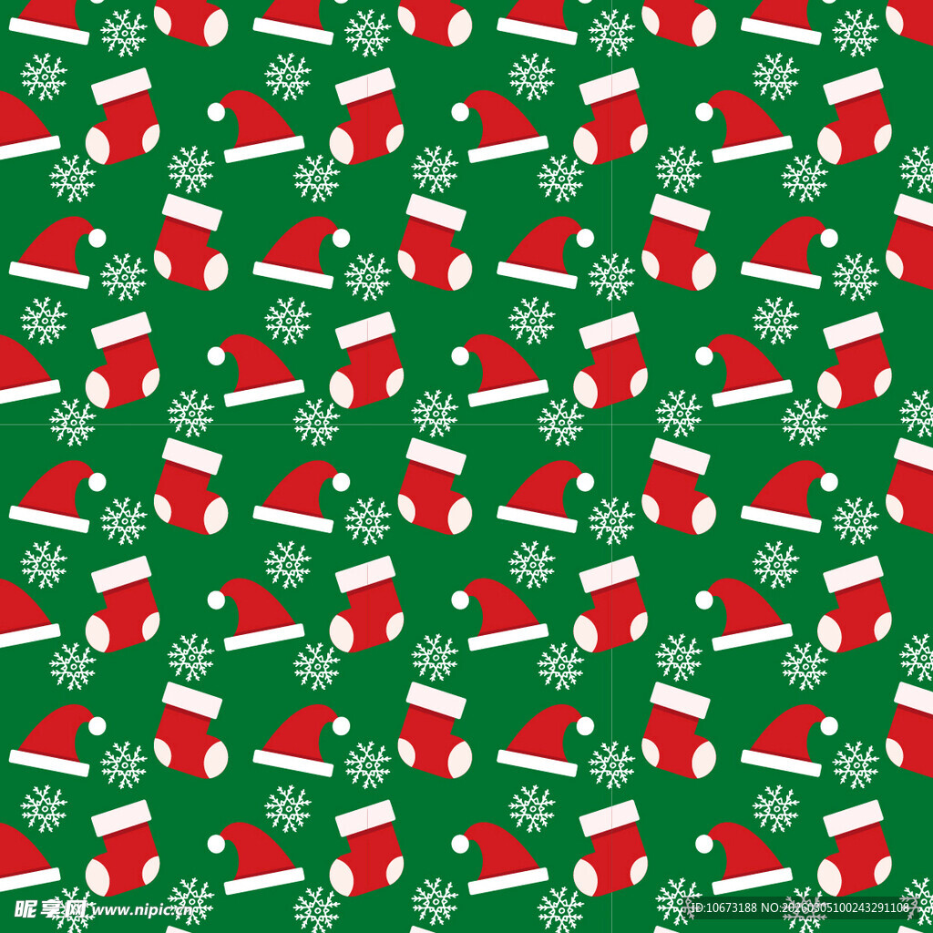 圣诞元素无缝图案背景