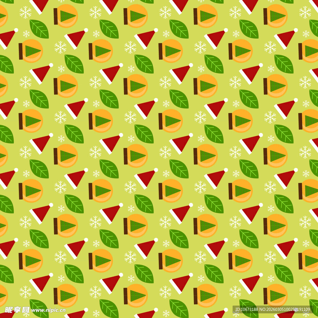 黄绿几何树叶图案背景