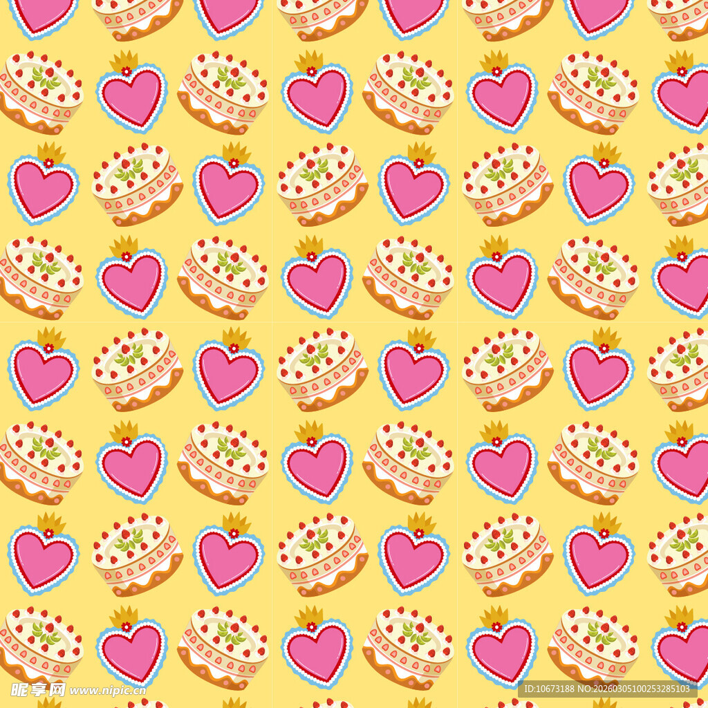 爱心甜甜圈图案背景