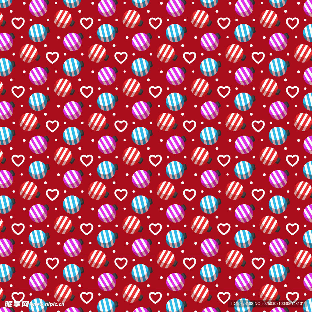 红色爱心蛋糕图案背景