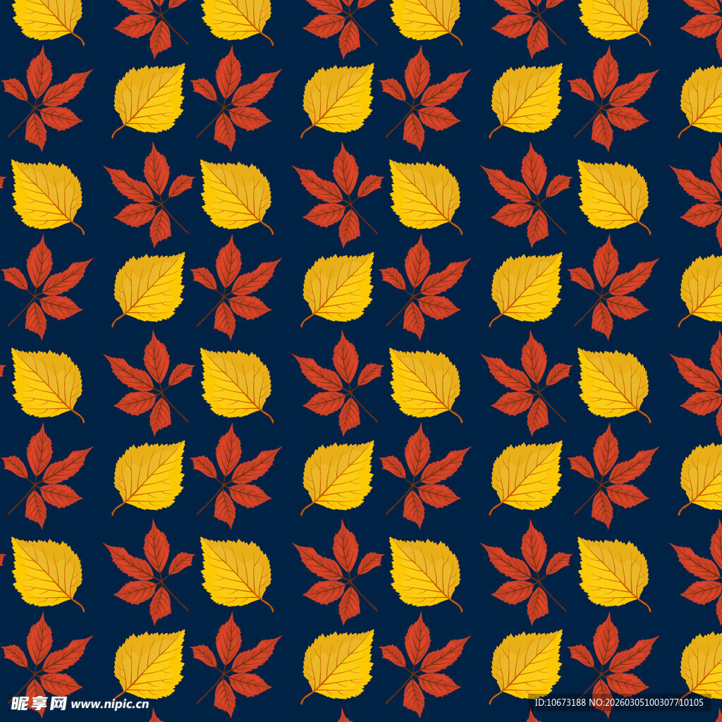 秋季树叶图案无缝背景