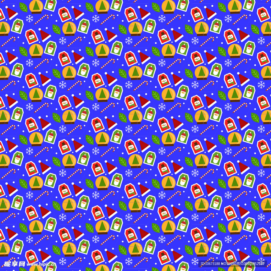 蓝色背景上的多彩卡通图案