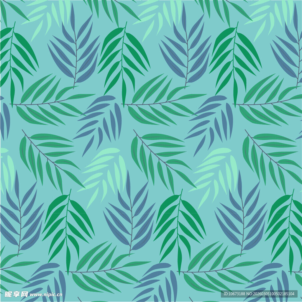 清新叶形图案背景纹理