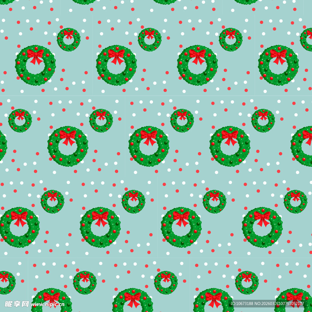 圣诞花环图案背景设计