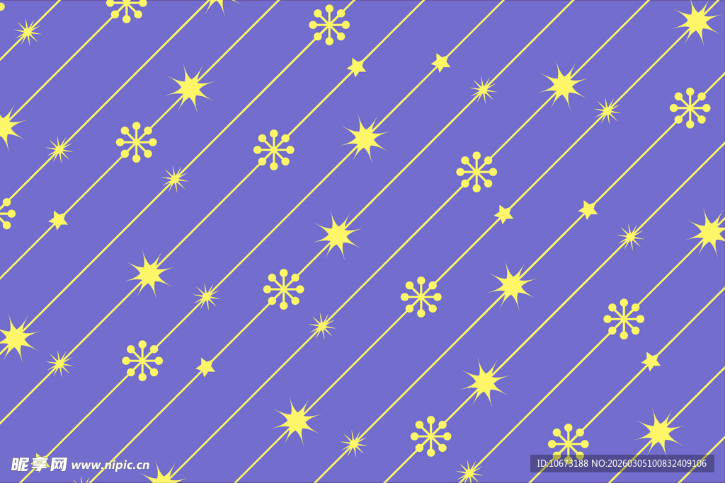 紫色条纹雪花星星背景图