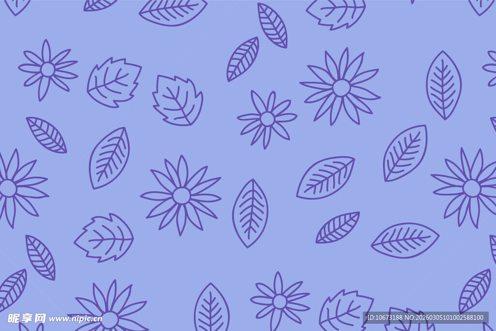 紫色花卉叶子图案背景