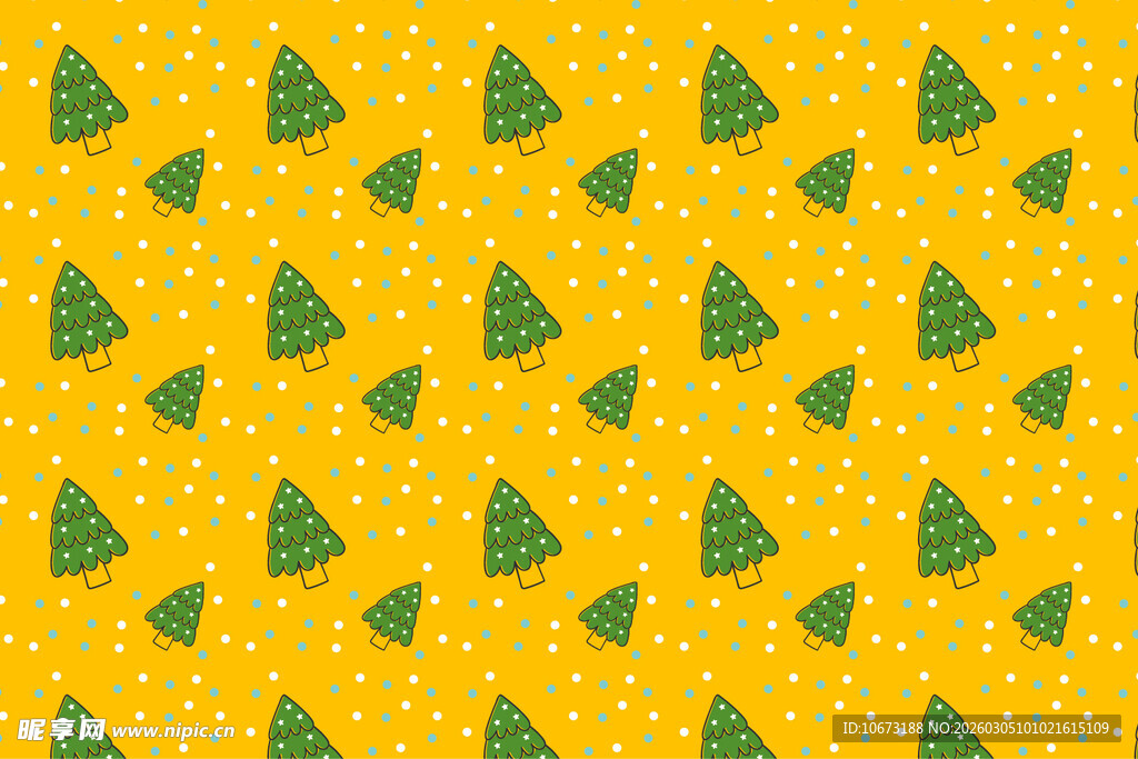 黄色背景圣诞树图案