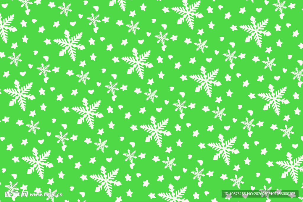 绿色雪花背景图案