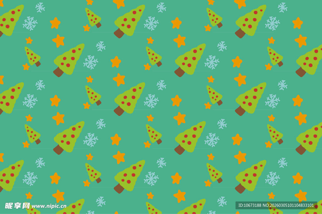 清新绿底卡通图案背景