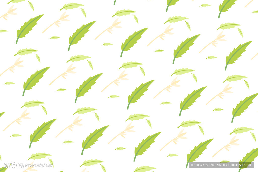 清新绿叶柠檬图案背景