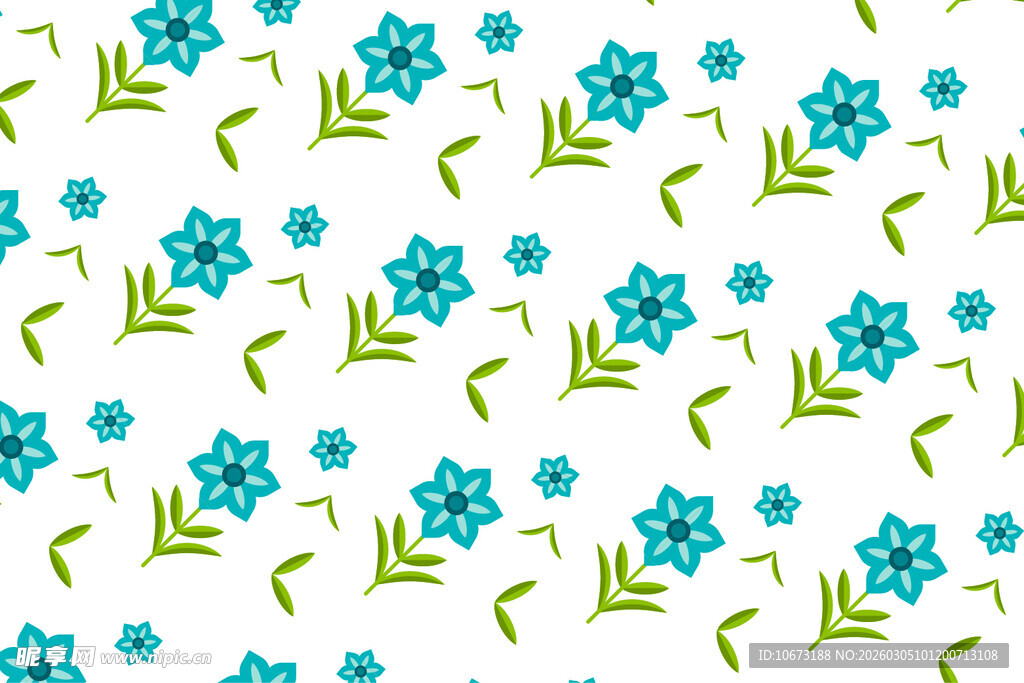 蓝白花卉图案背景