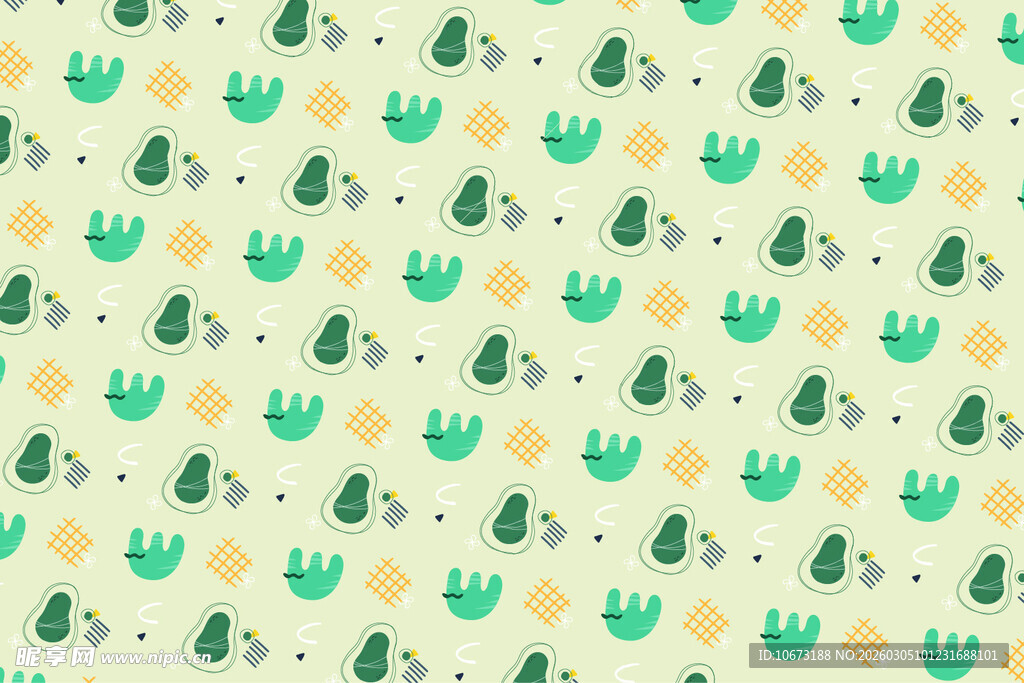 清新绿植图案背景