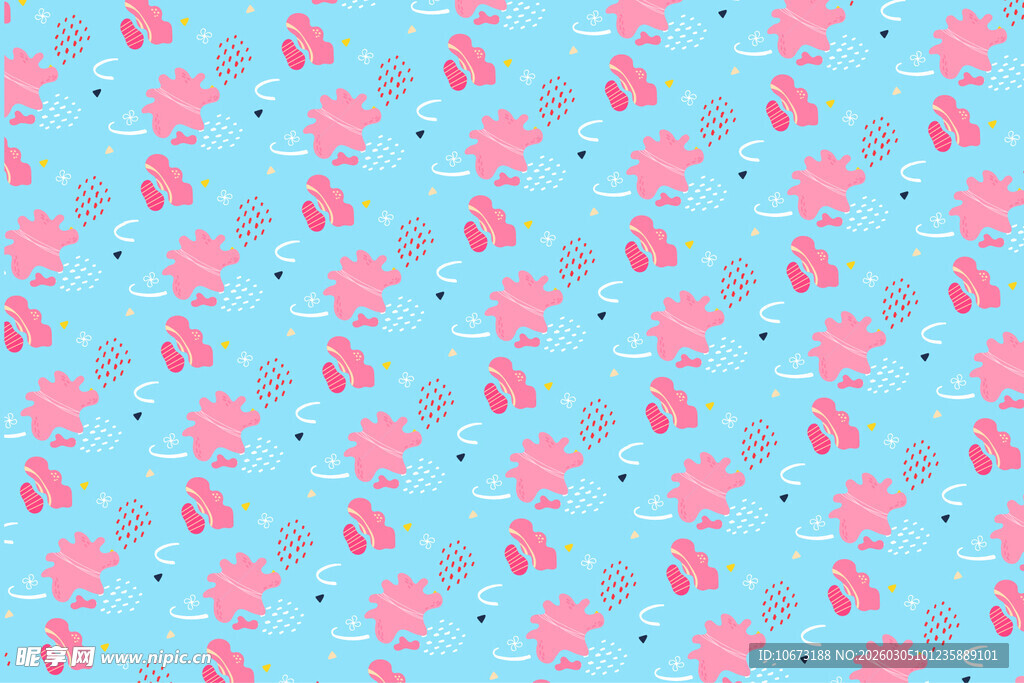 蓝色背景西瓜图案纹理