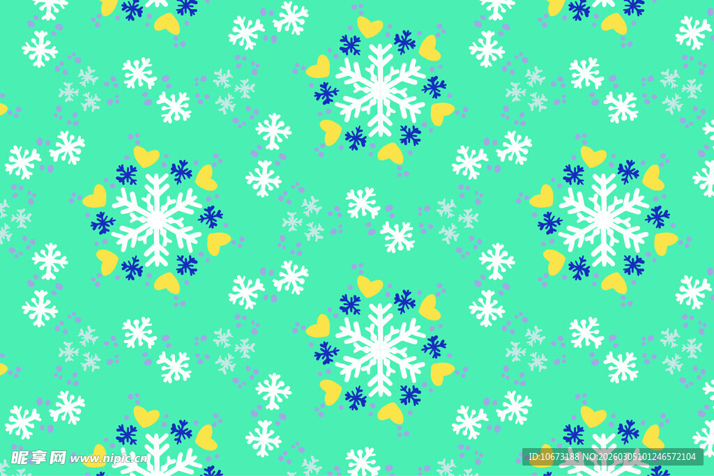 清新雪花图案背景图