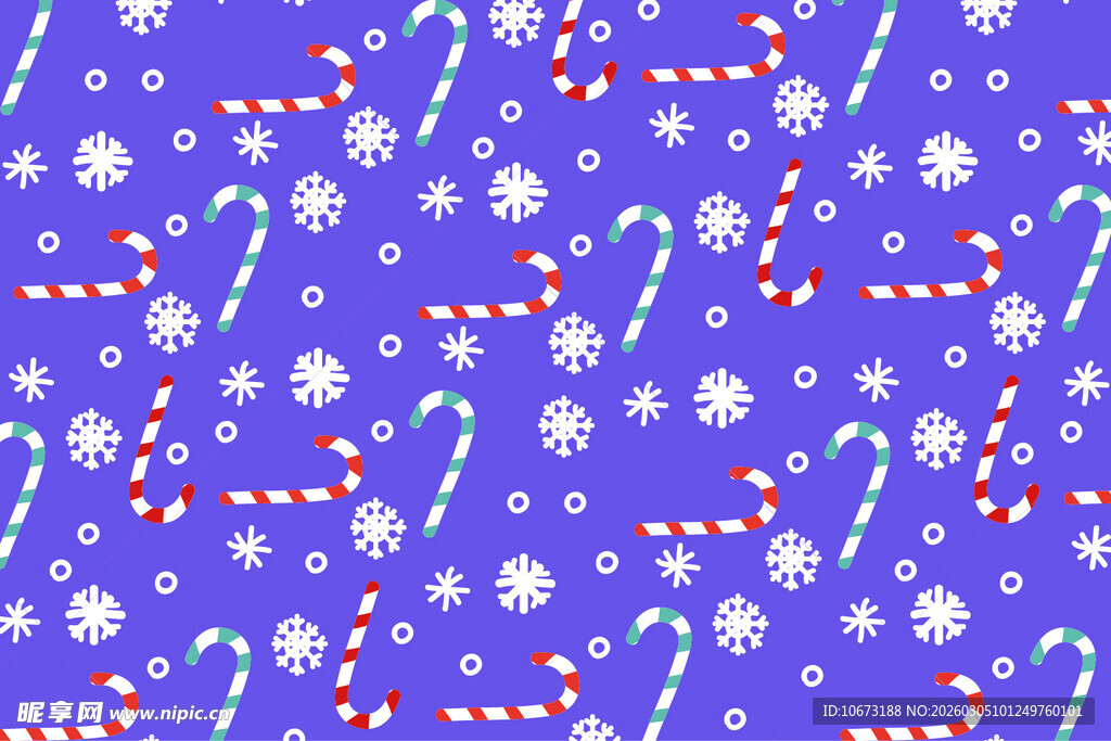 紫色圣诞风糖果雪花图案