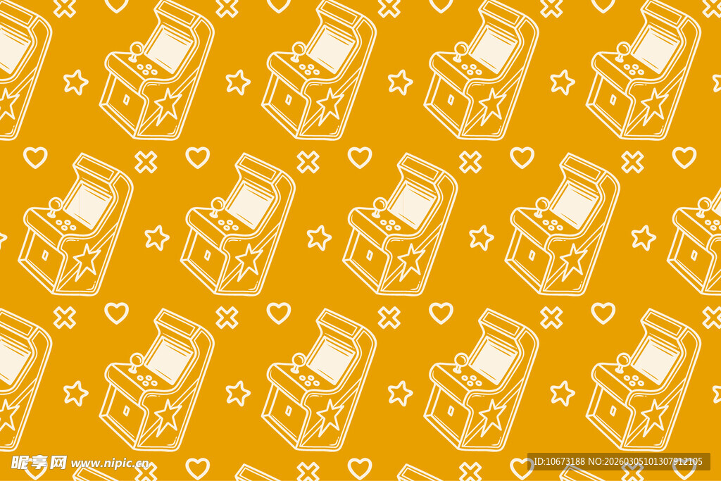 橙色背景游戏机图案纹理