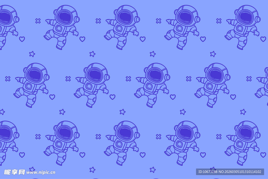 蓝色背景上的紫色水母图案