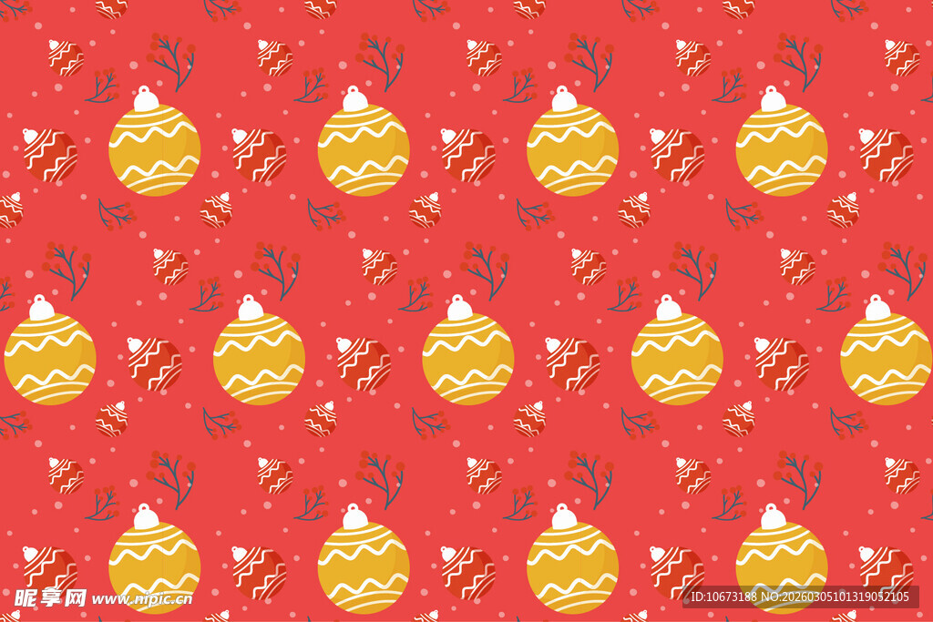 红色背景排灯节油灯图案