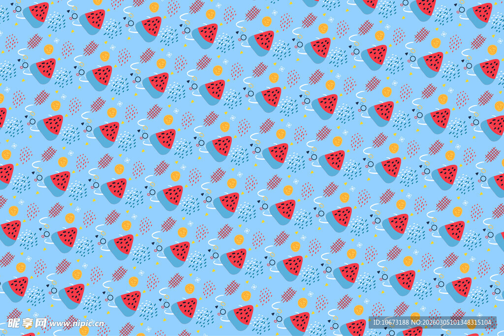 蓝色背景草莓图案纹理