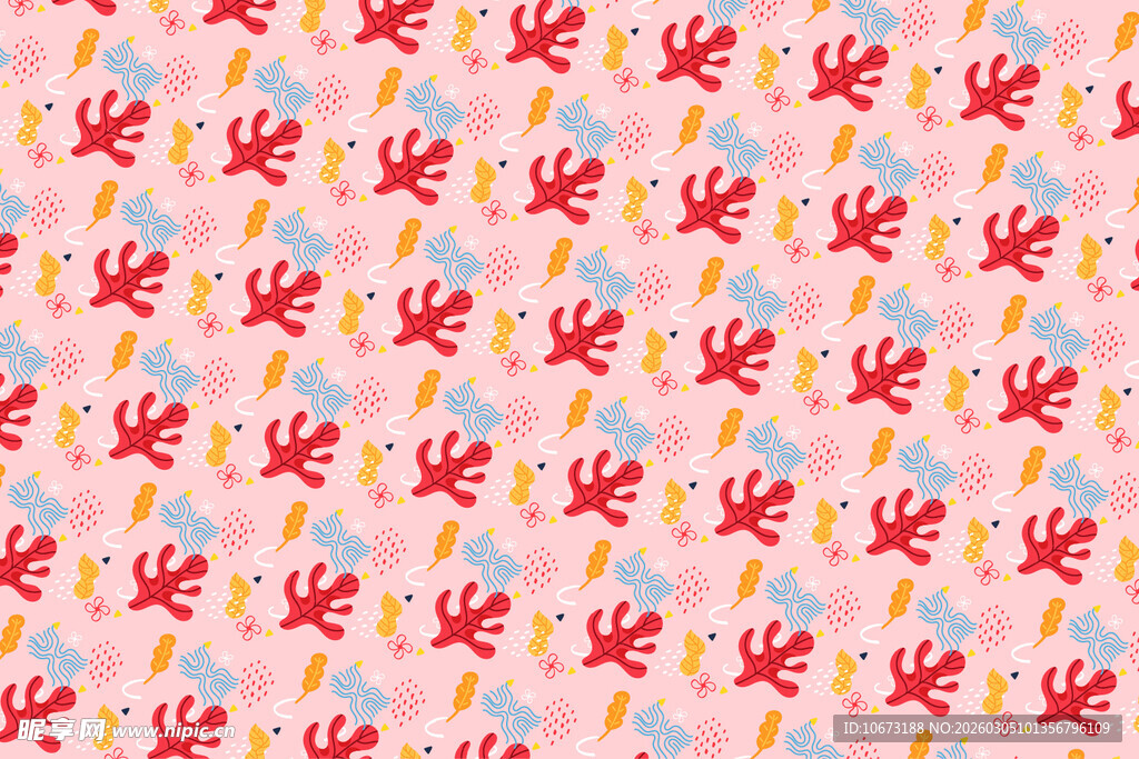 蓝底叶心星图案花纹