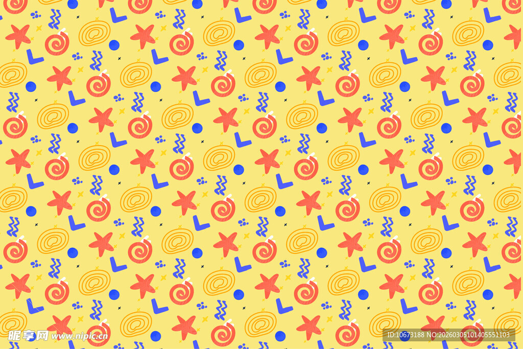 黄色星星花卉图案背景