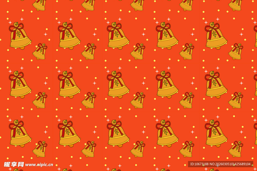 红色背景铃铛图案纹理