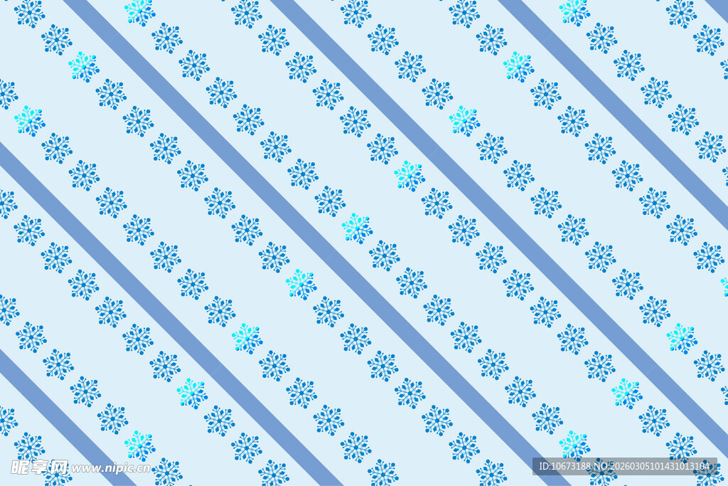 蓝白条纹雪花图案背景