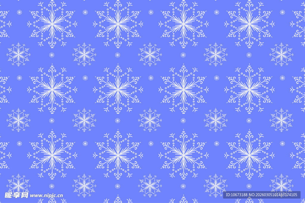 蓝色雪花背景图案