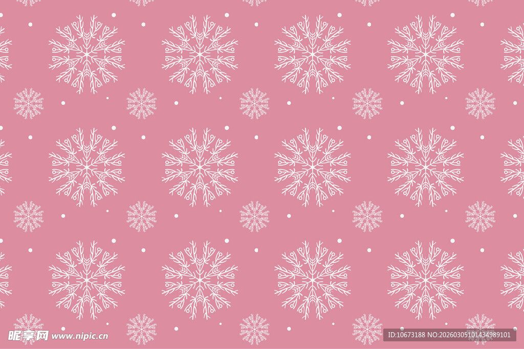粉色雪花波点图案背景