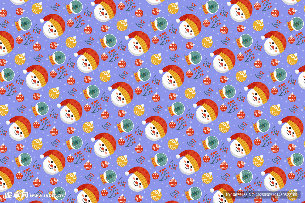 圣诞雪人图案背景纹理