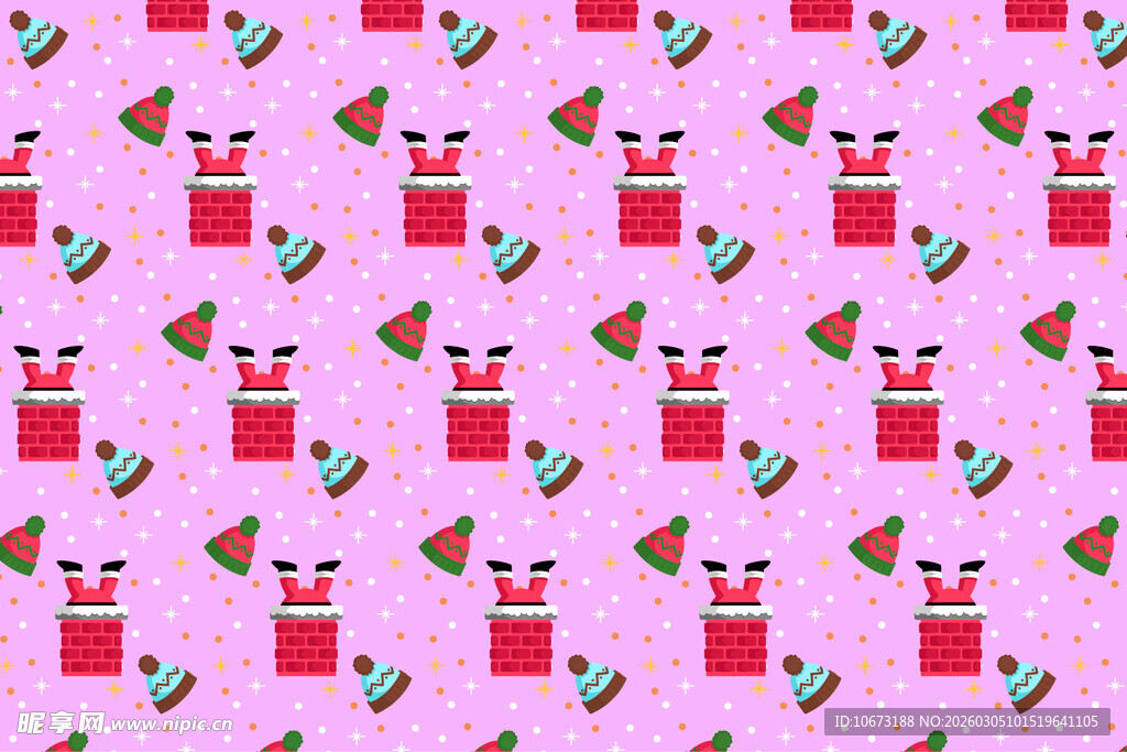 粉色背景节日元素图案