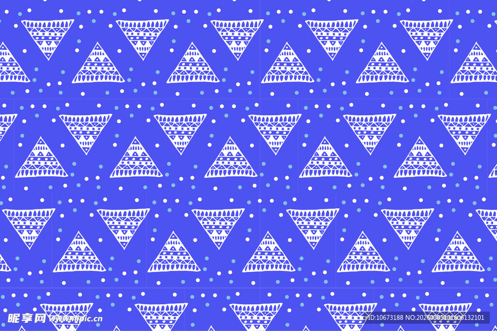 蓝色三角雪花图案背景