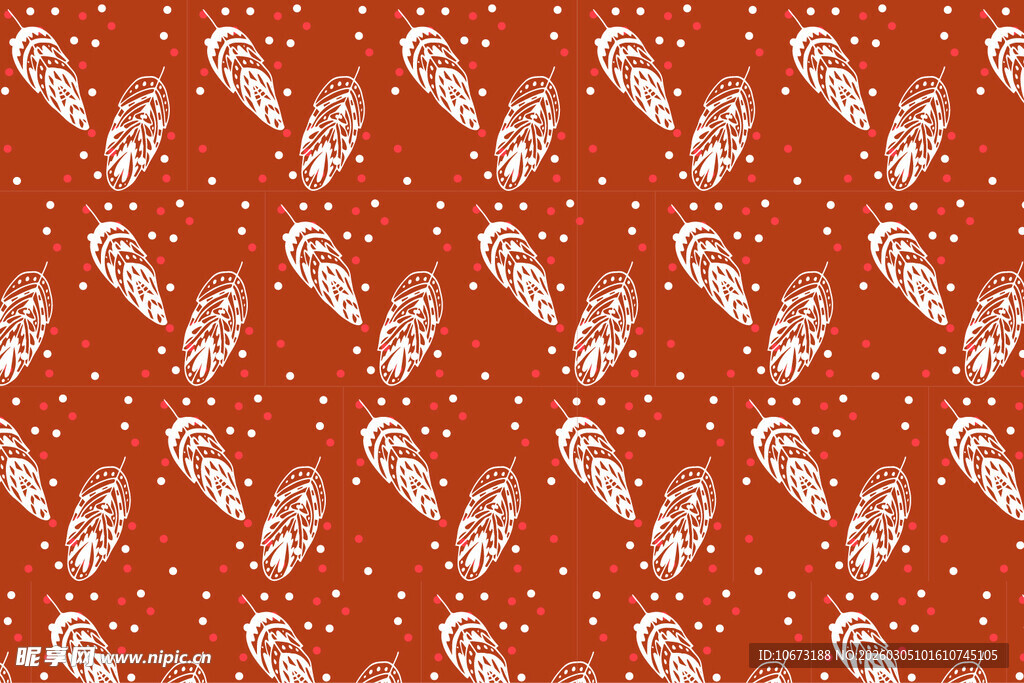 红色羽毛花纹背景图案