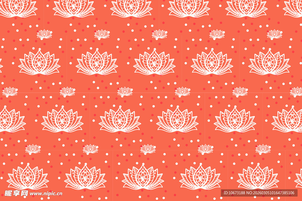 红色莲花图案背景纹理
