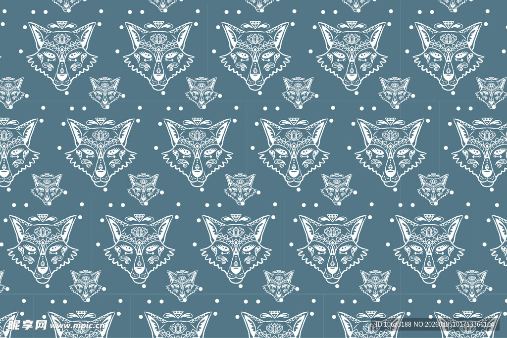 蓝底猫头鹰图案纹理背景