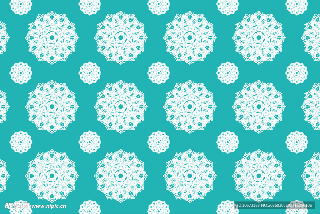 蓝底白花无缝图案纹理