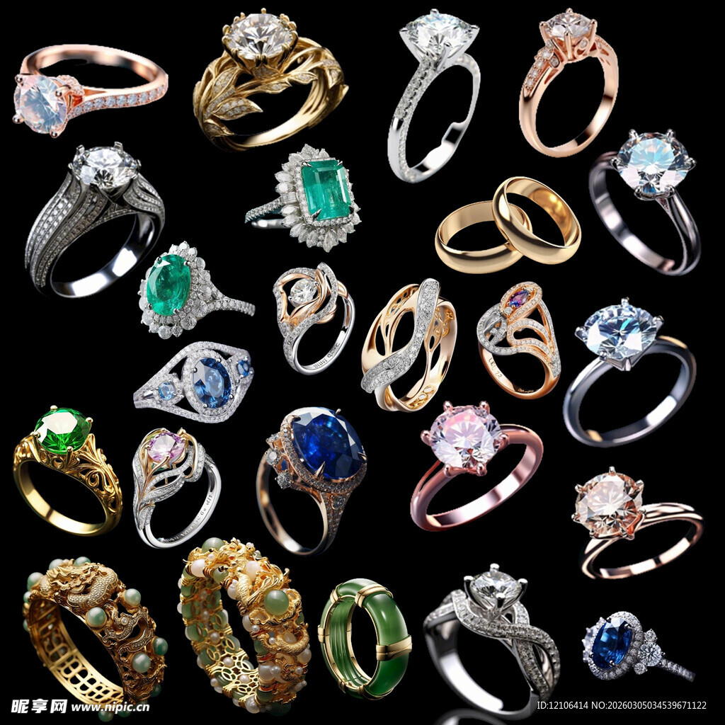 翡翠珠宝首饰PNG免抠素材