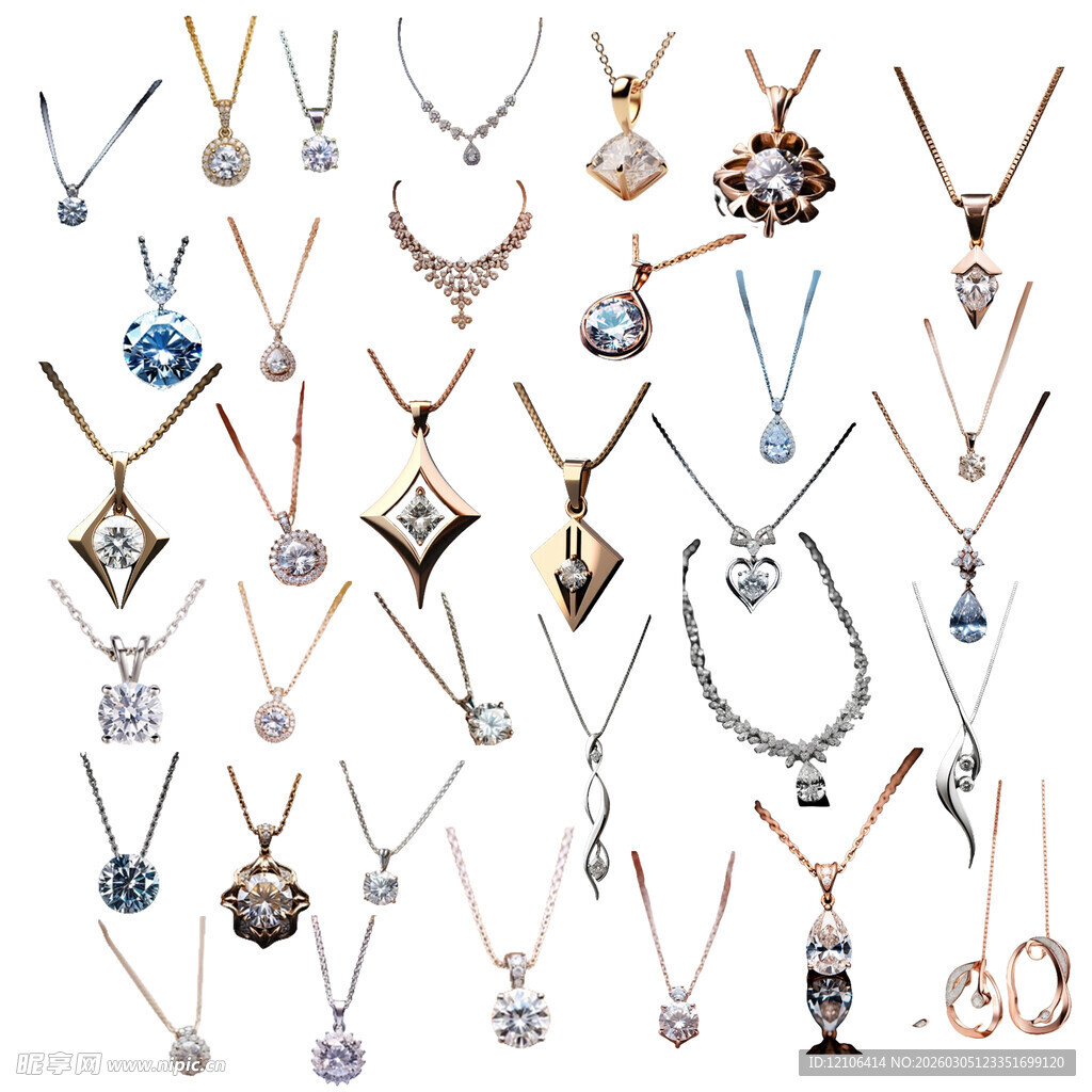 白色项链珠宝钻石PNG免抠素材