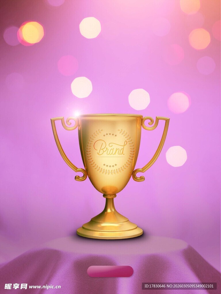 金色奖杯闪耀梦幻背景